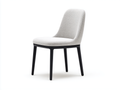 Silla de comedor tapizada en tejido bouclé y metal 50×58×89 cm - blanco crema y negro - respaldo curvo de estilo contemporáneo
