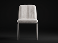 Silla de comedor tapizada 50×56×83 cm – tejido beige claro/plata – Comedor – respaldo acolchado y base tubular