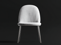 Silla de comedor tapizada 49×55×84 cm – tela crema/plata – Comedor – respaldo redondeado y patas metálicas