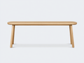 Banco de madera de roble 165×39×45 cm - roble claro - asiento redondeado de estilo escandinavo para comedor