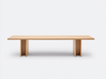 Banco de madera maciza 220×40×45 cm - roble natural - diseño recto con soportes de panel para comedor