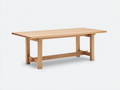 Mesa de comedor rectangular de roble 180×90×75 cm - roble natural - estructura con travesaño de estilo artesanal