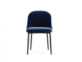 Silla de comedor tapizada 52×57×84 cm – terciopelo azul marino/negro – comedor – respaldo acolchado con costuras verticales