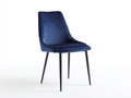 Silla de comedor tapizada en tejido aterciopelado y metal 49×58×91 cm - azul marino y negro - respaldo alto moderno
